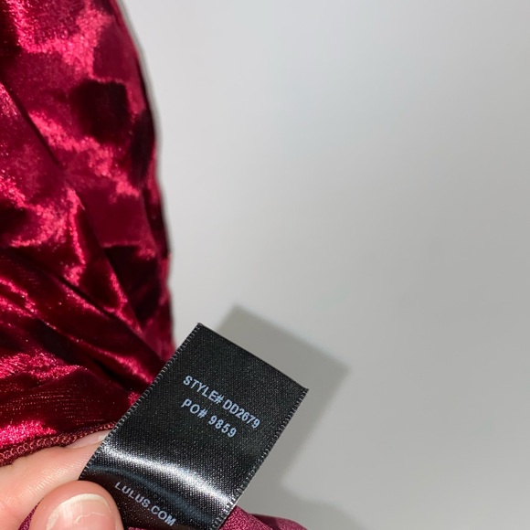 Lulu’s Mesmerize on the Prize Burgundy Velvet Wrap Dress - Picture 10 of 10